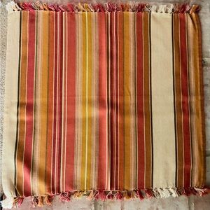 Crate & Barrel Cesena Stripe Square Cotton Napkins set of 8